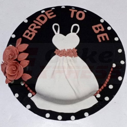 Bridal Gown Theme Fondant Cake
