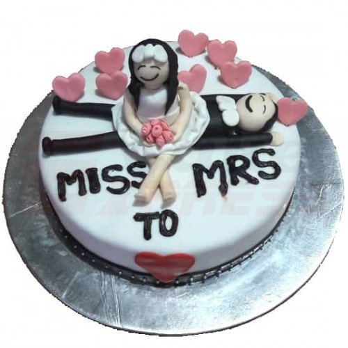 Miss to Mrs Theme Fondant Cake
