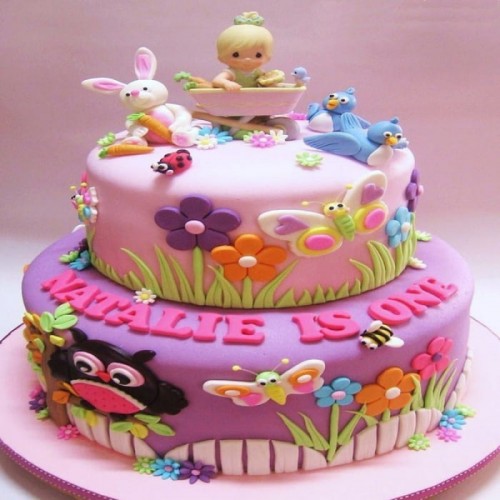 Kids Girl Birthday Fondant Cake