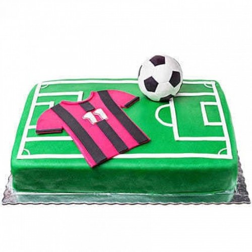 Soccer Field Theme Fondant Cake
